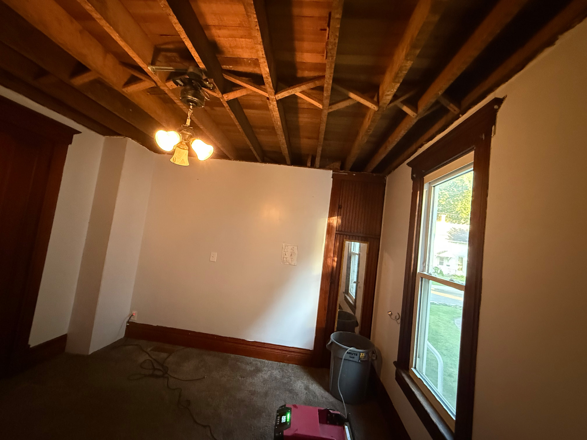 Drying and air-cleaning equipment finishing a mold remediation job