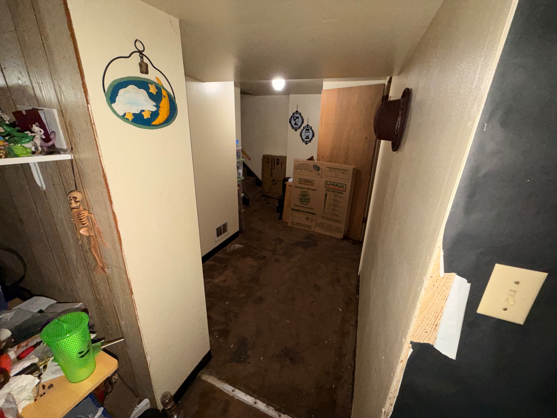 Basement before water damage remediation