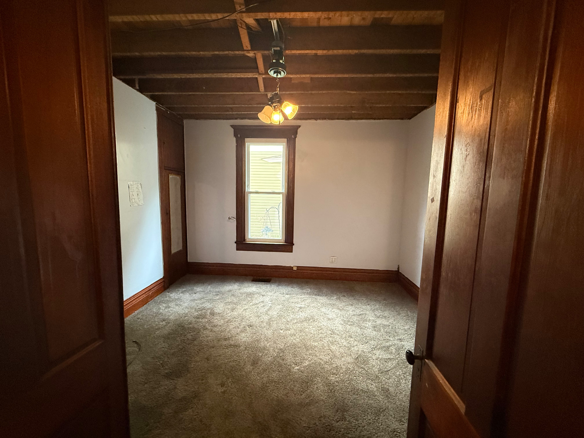 Empty, clean room prepped for reconstruction after mold remediation in Central Ohio