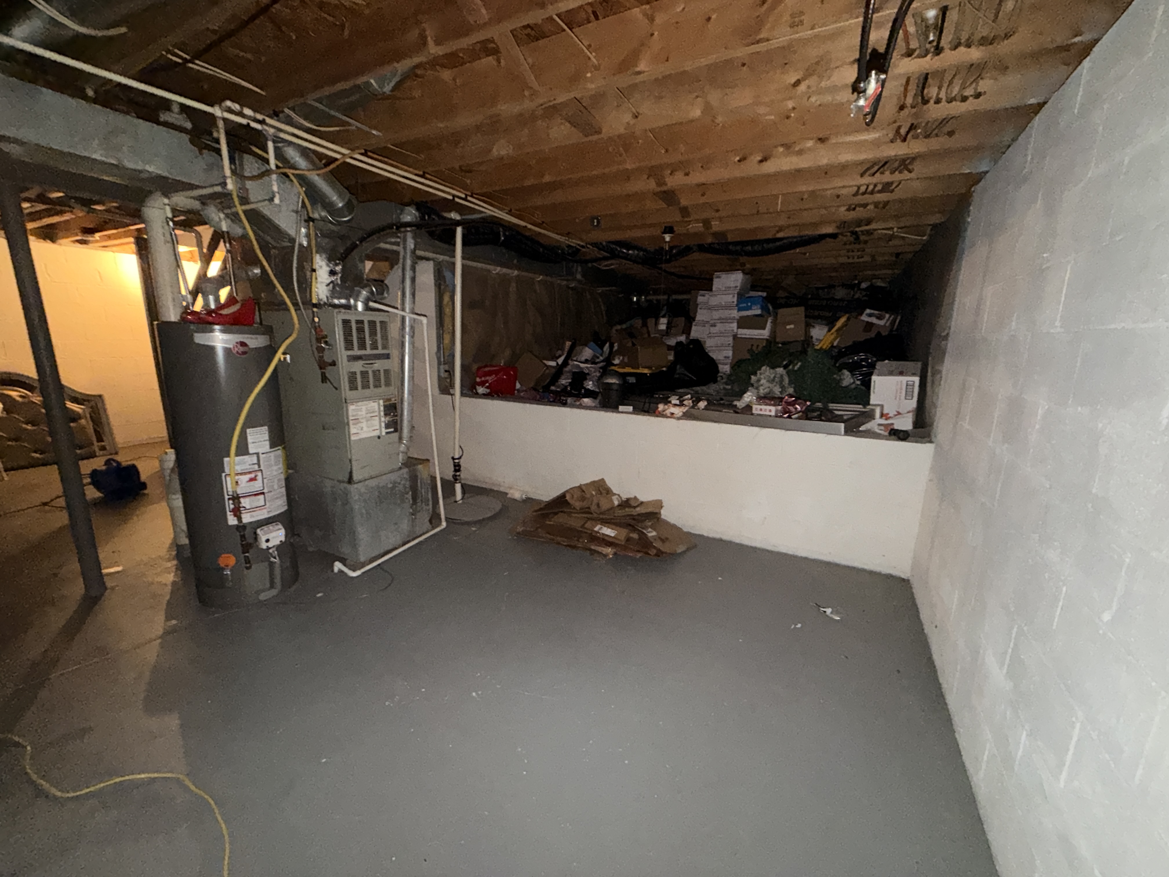 Clean basement after professional remediation